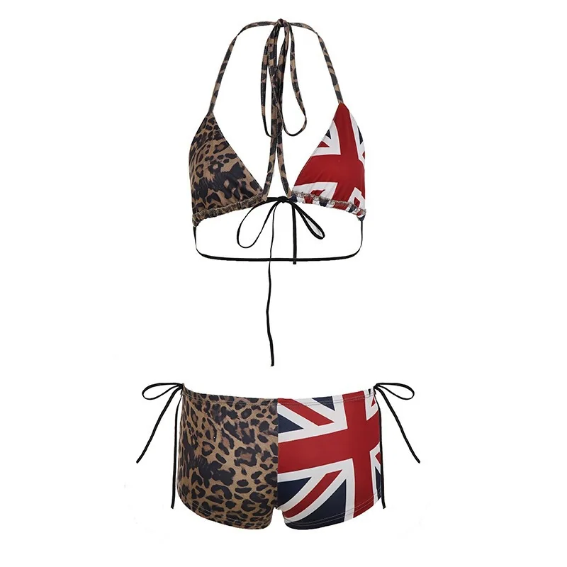 Harajuku Beach Vacation Bikini Set American Summer Sexy Spice Girl Casual Fashion Leopard Flag Printing Splicing Split Two Piece
Harajuku Beach Vacation Bikini Set American Summer Sexy Spice Girl Casual Fashion Leopard Flag Printing Splicing Split Two Piece