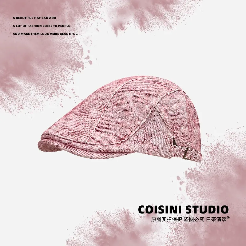 Fashion Tie-dye Pink Denim Forward Hats for Men and Women Summer Casual Sunscreen Retro British Style Literary Berets Cap
Fashion Tie-dye Pink Denim Forward Hats for Men and Women Summer Casual Sunscreen Retro British Style Literary Berets Cap