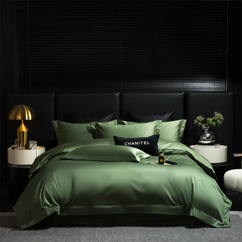 Customizable Nordic style solid color long-staple cotton four-piece led luxury high-end quilt cover skin-friendly bedding
Customizable Nordic style solid color long-staple cotton four-piece led luxury high-end quilt cover skin-friendly bedding