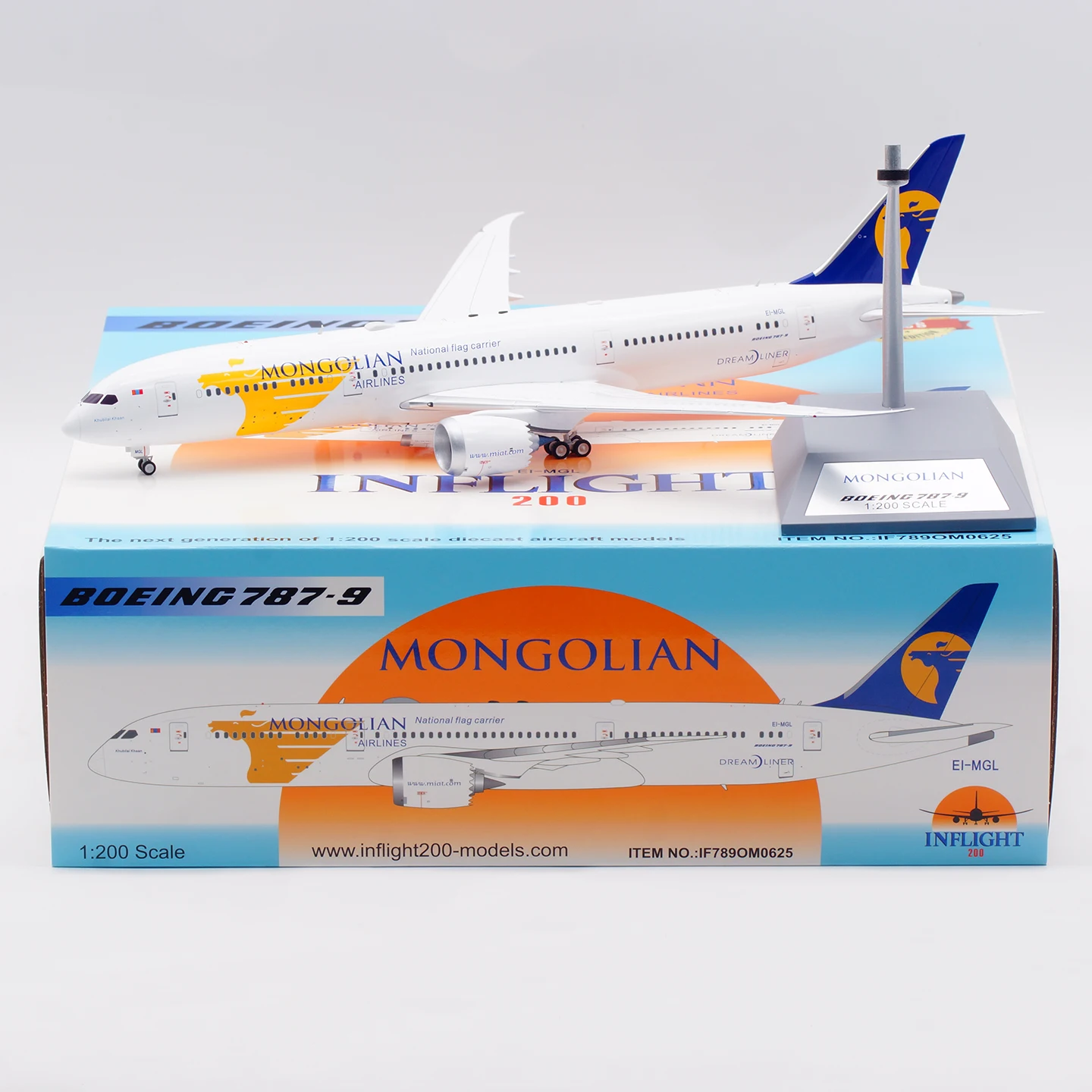 IF789OM0625 Alloy Collectible Plane Gift INFLIGHT 1:200 MIAT Mongolian Airlines Boeing B787-9 Diecast Aircraft Jet Model EI-MGL
IF789OM0625 Alloy Collectible Plane Gift INFLIGHT 1:200 MIAT Mongolian Airlines Boeing B787-9 Diecast Aircraft Jet Model EI-MGL