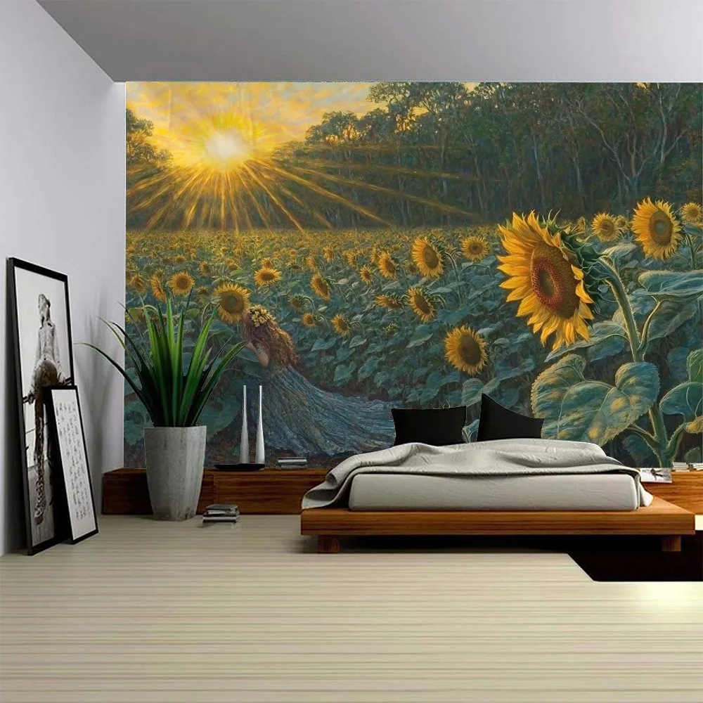 Beautiful sunflower tapestry, home wall decoration, natural landscape, wall hanging cloth, bedroom, living room, art decoration
Beautiful sunflower tapestry, home wall decoration, natural landscape, wall hanging cloth, bedroom, living room, art decoration