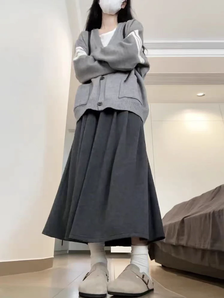 Новая женская юбка А-силуэта из вязаного рисового трикотажа с завышенной талией, средней длины, в корейском стиле, весна-осень
Новая женская юбка А-силуэта из вязаного рисового трикотажа с завышенной талией, средней длины, в корейском стиле, весна-осень