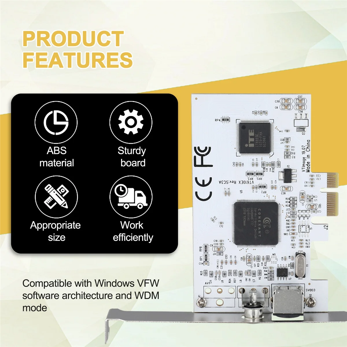 A10RR PCIE Expansion Card PCIE to AV Surveillance HD 640X480 Resolution Video Capture Card Image Capture Card
A10RR PCIE Expansion Card PCIE to AV Surveillance HD 640X480 Resolution Video Capture Card Image Capture Card