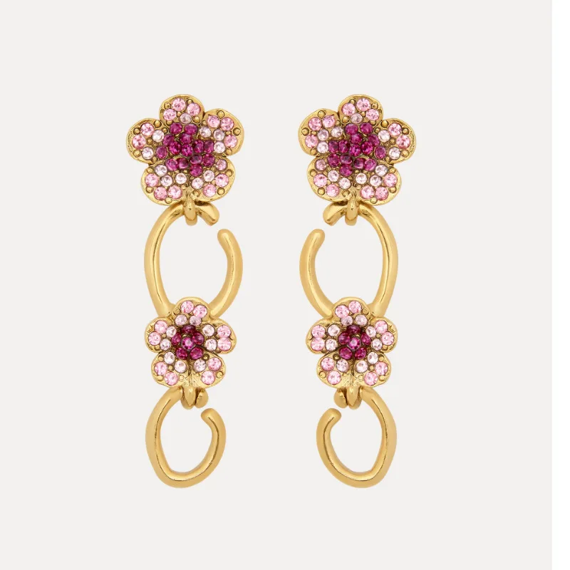 Dainty Floral Stud Earrings for Women, Micro-Pave Cubic Zirconia Geometric O-Ring Drop Stud Earrings
Dainty Floral Stud Earrings for Women, Micro-Pave Cubic Zirconia Geometric O-Ring Drop Stud Earrings