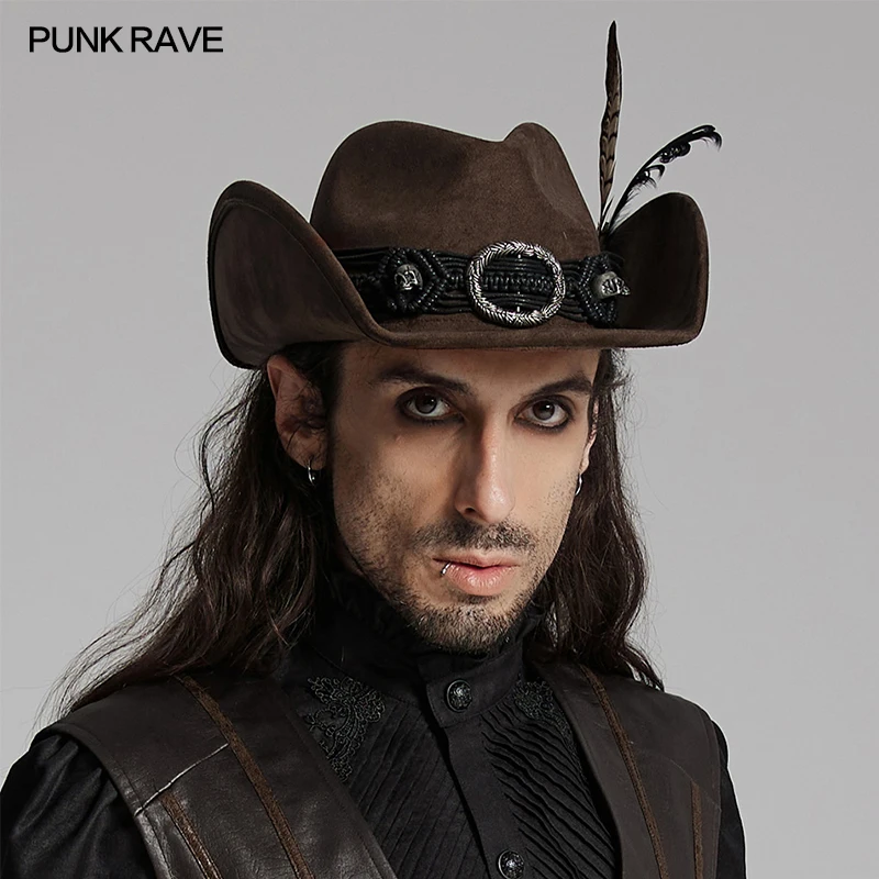 PUNK RAVE Men's Punk Western Cowboy Hat Coffee Suede Feather Decor Gothic Cosplay Headwear WS746
PUNK RAVE Men's Punk Western Cowboy Hat Coffee Suede Feather Decor Gothic Cosplay Headwear WS746