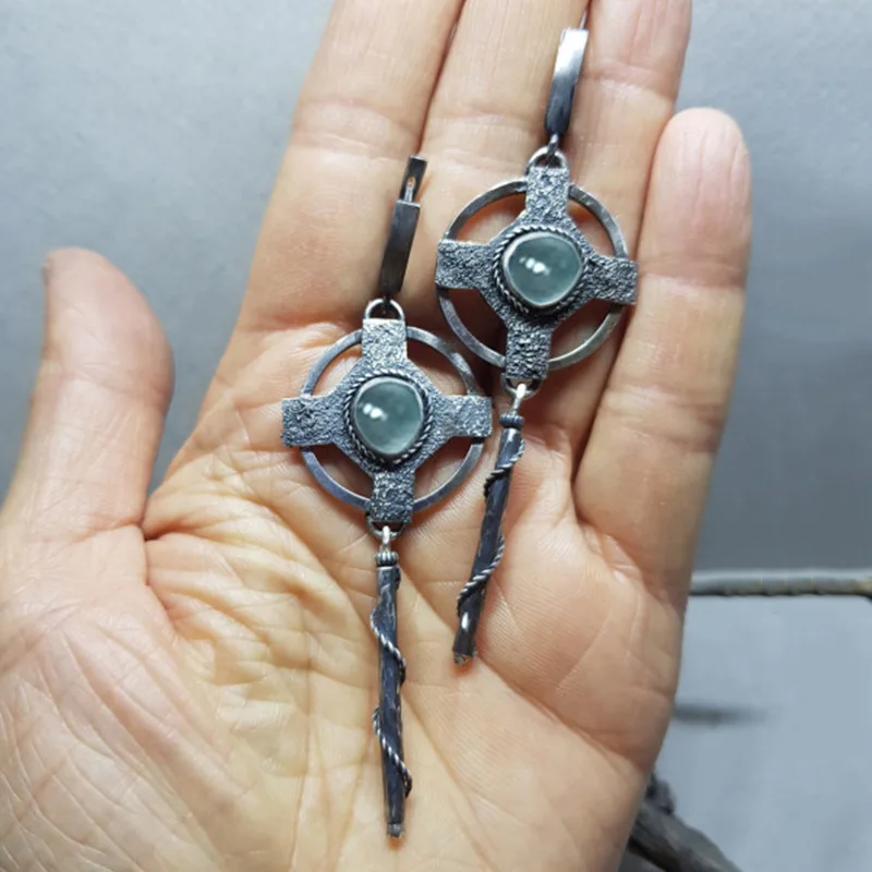 Geometric Vintage Boho Blue Stone Hook Dangle Earrings Tribal Ethnic Wedding Jewelry Gifts Cross Pendant Earrings New
Geometric Vintage Boho Blue Stone Hook Dangle Earrings Tribal Ethnic Wedding Jewelry Gifts Cross Pendant Earrings New
