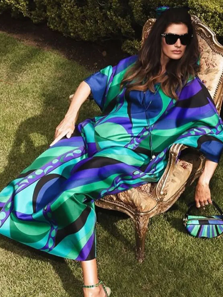Bohemia Casual Vacation Long Puff Sleeve V-neck Beach Dresses Fashion Printed Oversize Maxi Dress Women Lady Summer Party Robes
Bohemia Casual Vacation Long Puff Sleeve V-neck Beach Dresses Fashion Printed Oversize Maxi Dress Women Lady Summer Party Robes