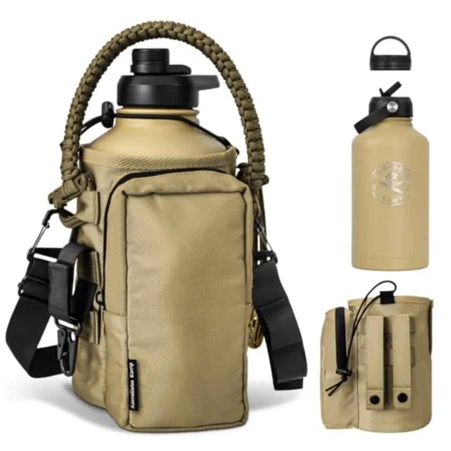 Half Gallon Water Bottle with Straw - 64 oz Stainless Steel Insulated Water Jug Sport Bottle with 3 BPA Free Lids Paracord Hand
Half Gallon Water Bottle with Straw - 64 oz Stainless Steel Insulated Water Jug Sport Bottle with 3 BPA Free Lids Paracord Hand