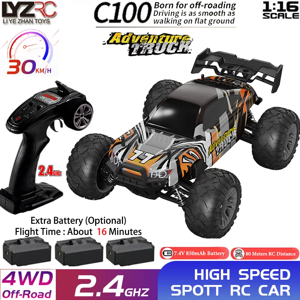 Радиоуправляемый автомобиль LYZRC C100 1:16 2,4G 4WD 30 км/ч Высокоскоростной дрифт-гоночный грузовик с дистанционным управлением для пустыни Внедорожный электромобиль Игрушки для детей
Радиоуправляемый автомобиль LYZRC C100 1:16 2,4G 4WD 30 км/ч Высокоскоростной дрифт-гоночный грузовик с дистанционным управлением для пустыни Внедорожный электромобиль Игрушки для детей