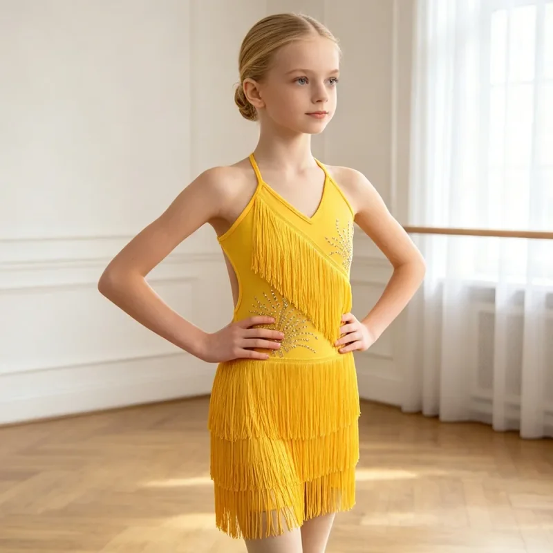 Latin Dance Dress Tassel Competition Uniform Dancewear Performance Costume Girl Dress Children Clothing Kids Clothes Dance Skirt
Latin Dance Dress Tassel Competition Uniform Dancewear Performance Costume Girl Dress Children Clothing Kids Clothes Dance Skirt