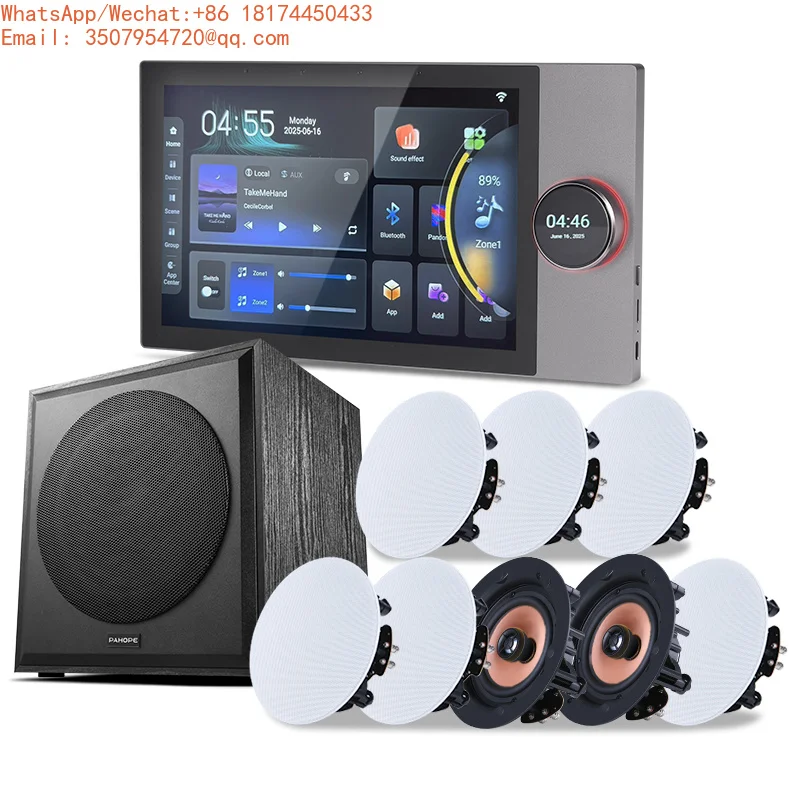 10-Inch Tuya Smart Home Background Music System 8*30W Ceiling Speaker Intelligent Central Control Panel Wall Amplifier
10-Inch Tuya Smart Home Background Music System 8*30W Ceiling Speaker Intelligent Central Control Panel Wall Amplifier