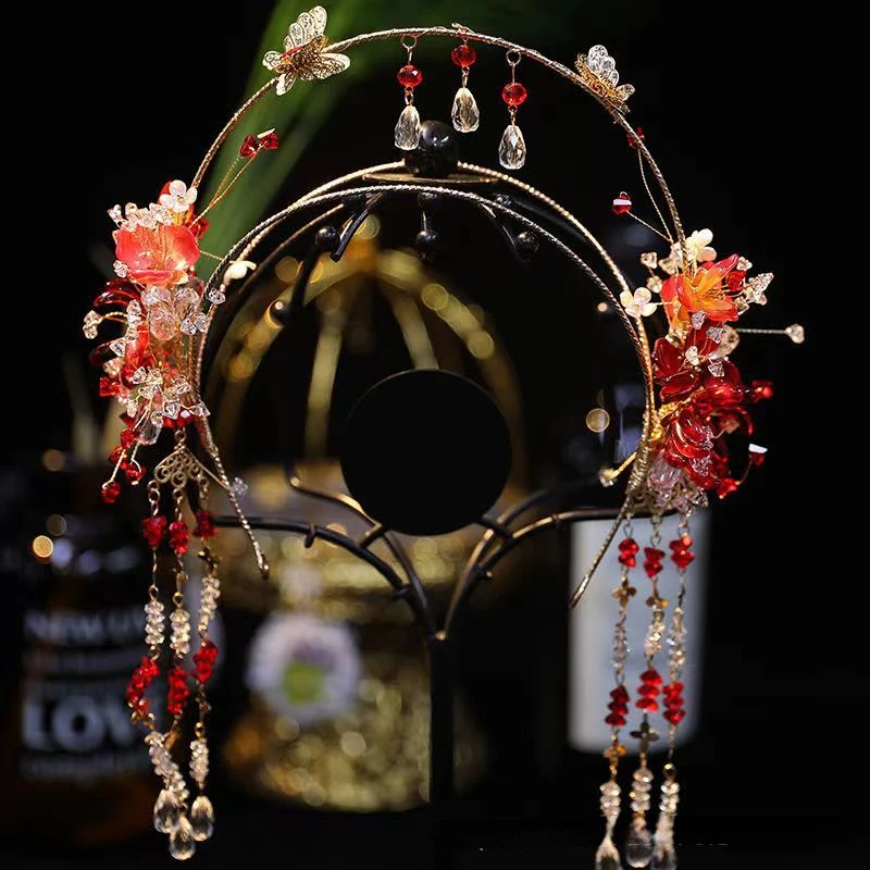 New Chinese Style Virgin's Crown Bride Headdress Set Classic Wedding Accessories
New Chinese Style Virgin's Crown Bride Headdress Set Classic Wedding Accessories