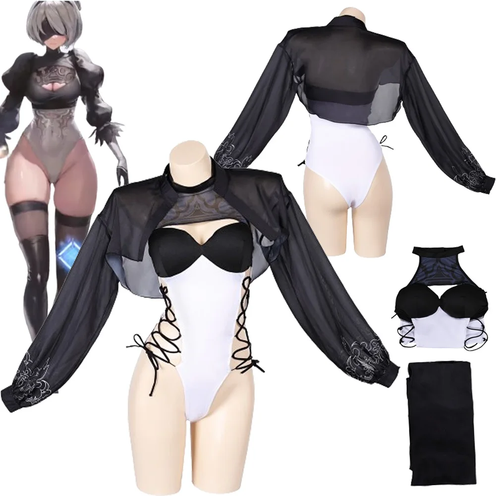 No2 Type B Swimsuit Cosplay Bikini Costume Anime Game NieR:Automata Swimwear Summer Suits Female Halloween Party Fantasia Outfit
No2 Type B Swimsuit Cosplay Bikini Costume Anime Game NieR:Automata Swimwear Summer Suits Female Halloween Party Fantasia Outfit