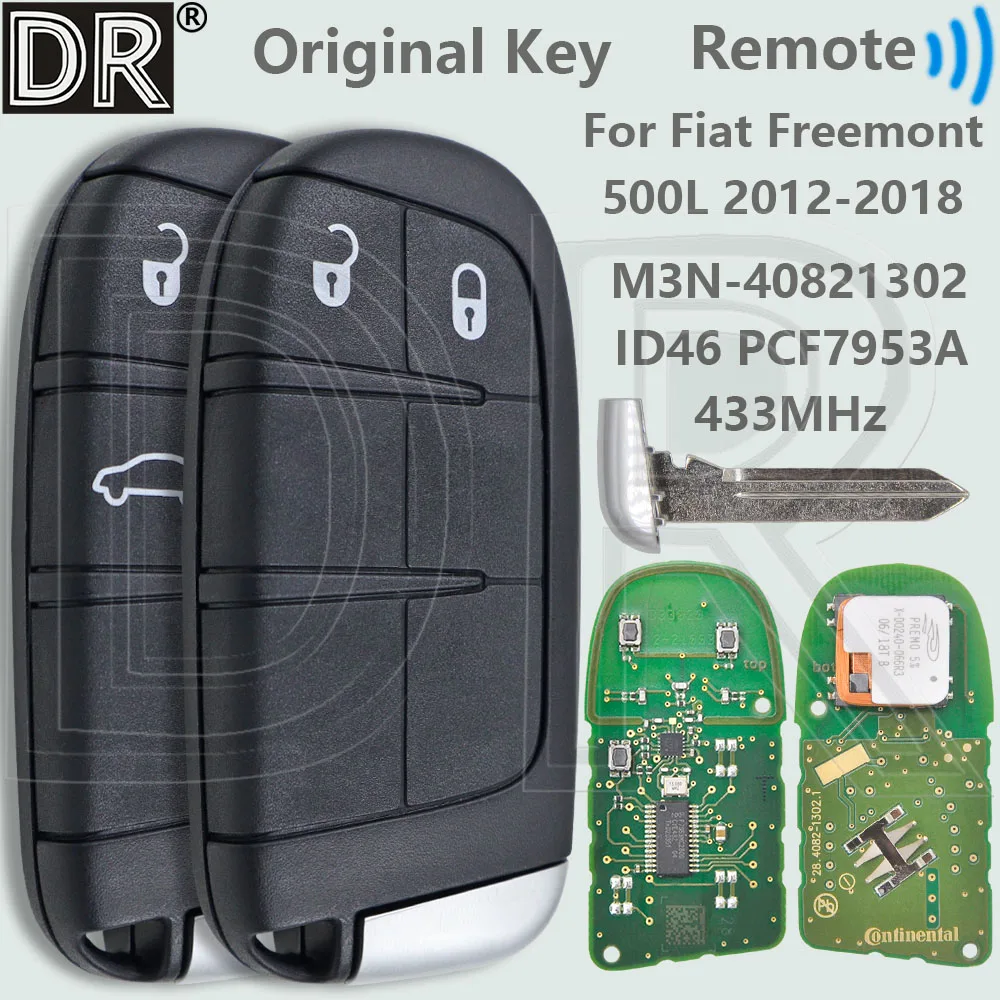 DR ID46 PCF7953A чип 433 МГц M3N-40821302 оригинальный бесконтактный автомобильный дистанционный ключ для Fiat 500L Freemont 2012-2018 
DR ID46 PCF7953A чип 433 МГц M3N-40821302 оригинальный бесконтактный автомобильный дистанционный ключ для Fiat 500L Freemont 2012-2018