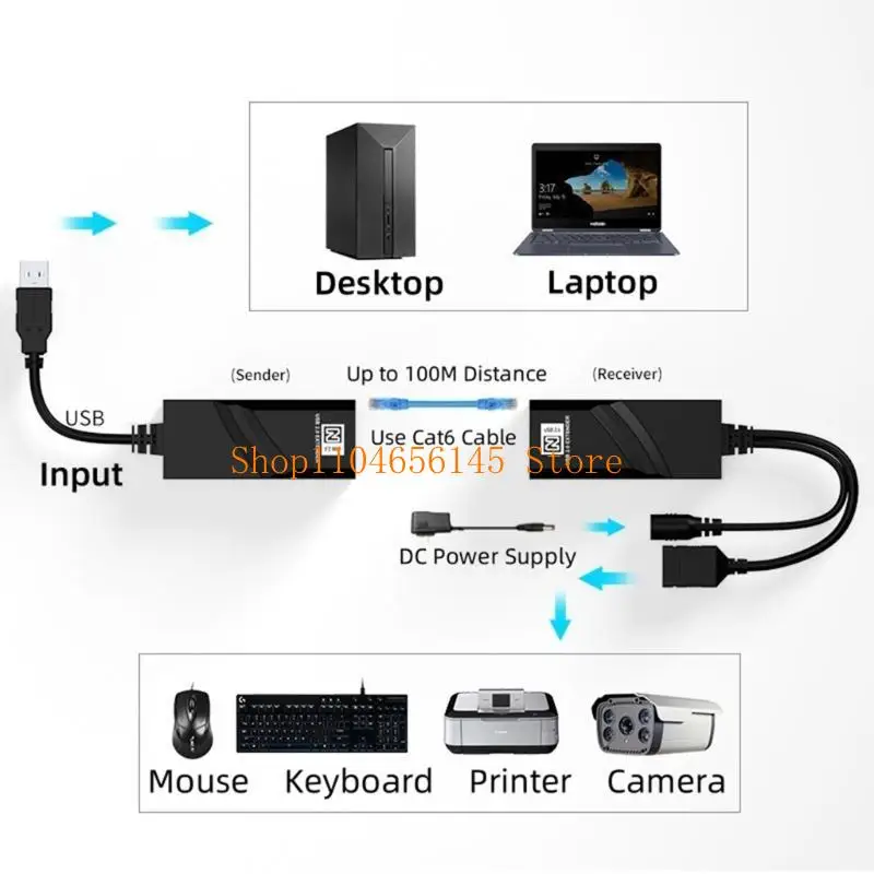 652F Fast Speed USB Extension Over Ethernet for Camera Mouse Up to 328ft Distances
652F Fast Speed USB Extension Over Ethernet for Camera Mouse Up to 328ft Distances