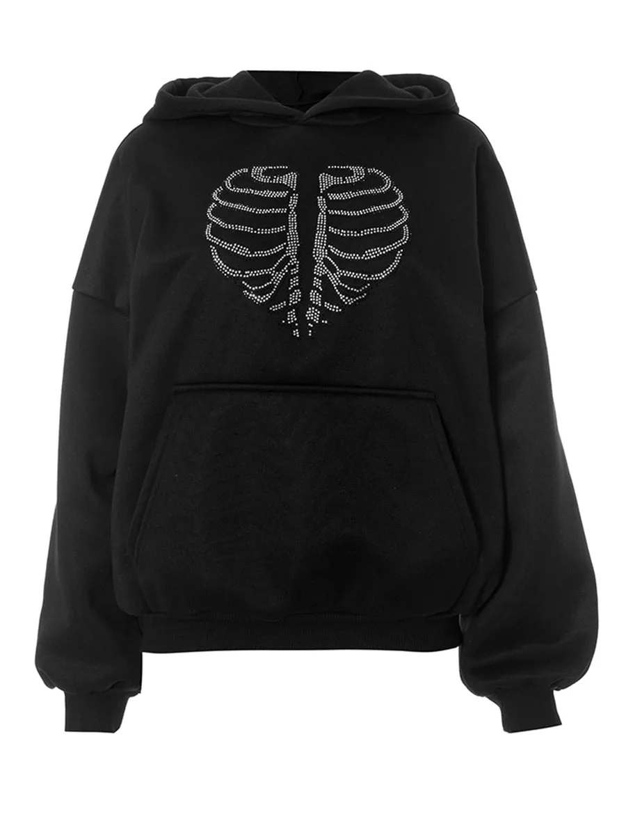 Women Workout Sweatshirts Rhinestone Print Loose Casual Pullovers Hoodies Fall Long Sleeve Tops Autumn Streetwear
Women Workout Sweatshirts Rhinestone Print Loose Casual Pullovers Hoodies Fall Long Sleeve Tops Autumn Streetwear