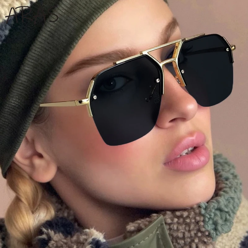 Classic Square Sunglasses Women 2025 Luxury Oversized Metal Frame Sunglass Steampunk Double Beam Eyewear For Lady Fashion Shades
Classic Square Sunglasses Women 2025 Luxury Oversized Metal Frame Sunglass Steampunk Double Beam Eyewear For Lady Fashion Shades