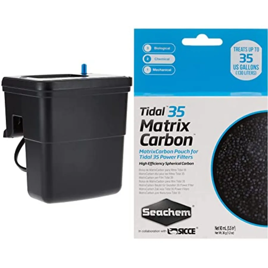 Tidal Power Aquarium Filter - 35 Gallon Large Fish Tank Filter, Black and Tidal Filter 35 Matrix Carbon
Tidal Power Aquarium Filter - 35 Gallon Large Fish Tank Filter, Black and Tidal Filter 35 Matrix Carbon