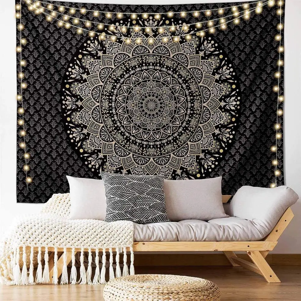 Edeesky Black Golden Mandala Tapestry Wall Hanging Psychedelic Medallion Wall Tapestry Aesthetic Indian Hippie Decor Bohemian Ar
Edeesky Black Golden Mandala Tapestry Wall Hanging Psychedelic Medallion Wall Tapestry Aesthetic Indian Hippie Decor Bohemian Ar
