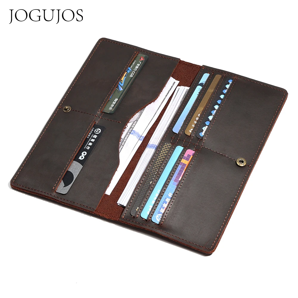 JOGUJOS Genuine Cowhide Leather Men Wallet Long Wallet Clutch Bag Vintage Male for Checkbook Credit Cards Holder Purses
JOGUJOS Genuine Cowhide Leather Men Wallet Long Wallet Clutch Bag Vintage Male for Checkbook Credit Cards Holder Purses