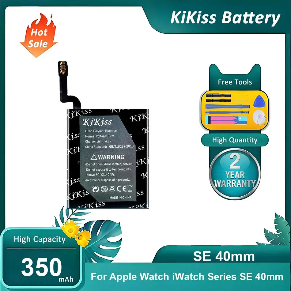 KiKiss Battery For Apple Watch iWatch Series SE 40mm,SE 40mm,350mAh
KiKiss Battery For Apple Watch iWatch Series SE 40mm,SE 40mm,350mAh