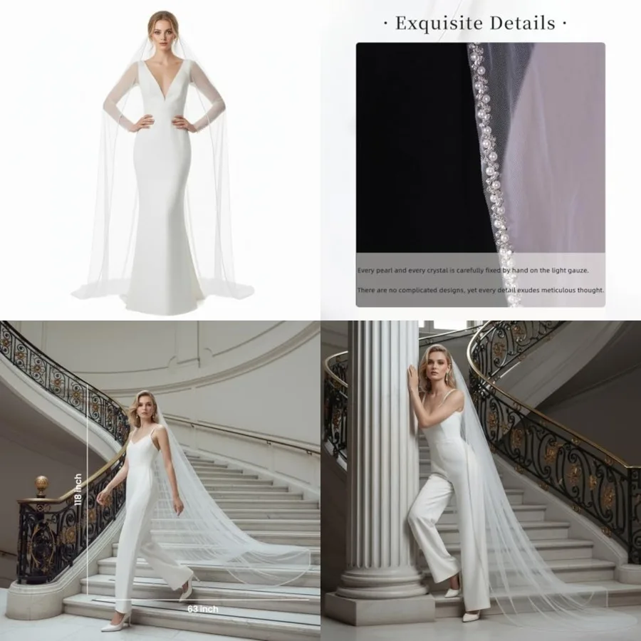 Wedding Veil Pearls and Crystals Beaded Edge 1 Tier Fingertip Length Bridal Veil
Wedding Veil Pearls and Crystals Beaded Edge 1 Tier Fingertip Length Bridal Veil