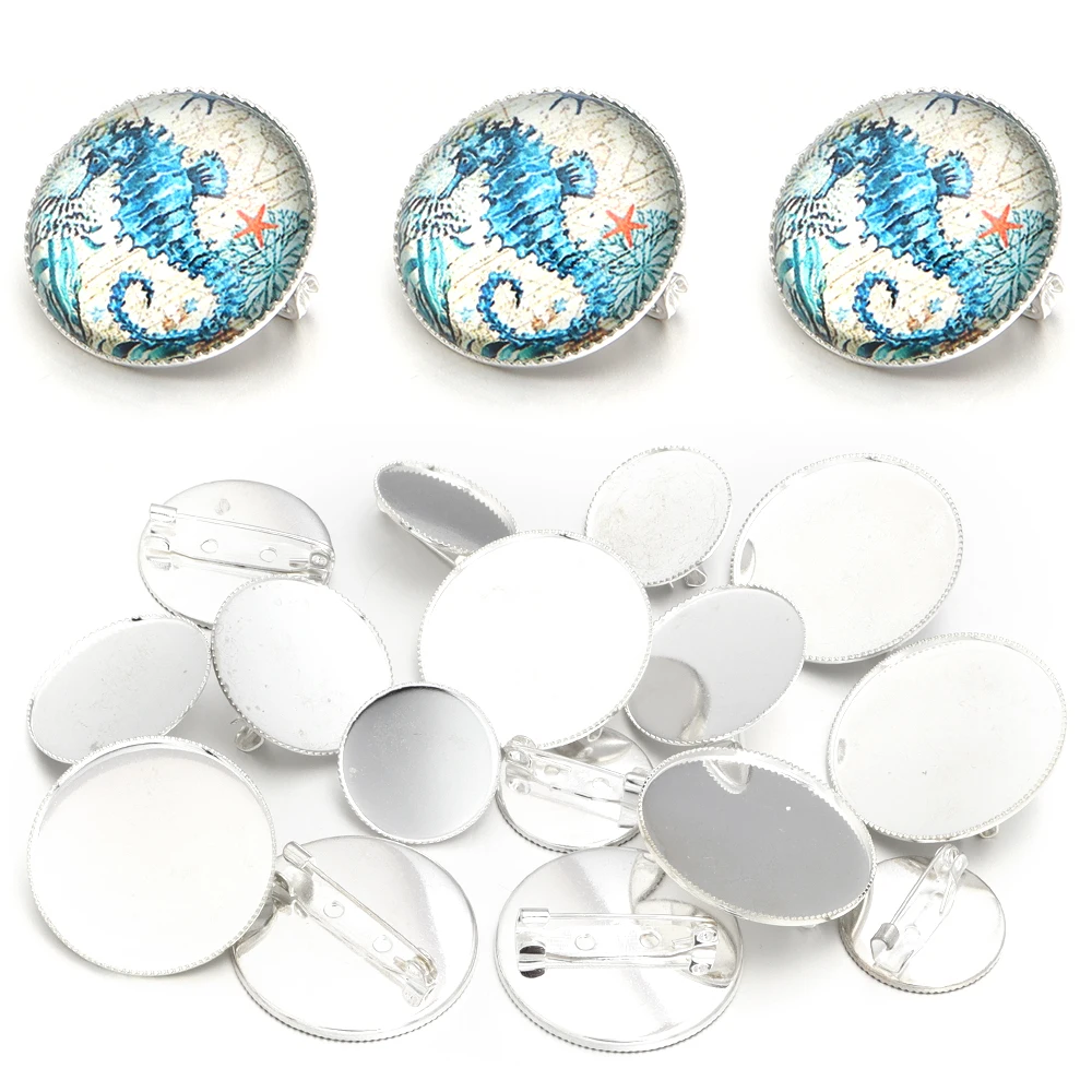 10pcs 10/25/30mm Inner Size Brooch Base Round Blank Flat Tray Cabochon Base Cameo Setting For DIY Jewelry Making Accessories
10pcs 10/25/30mm Inner Size Brooch Base Round Blank Flat Tray Cabochon Base Cameo Setting For DIY Jewelry Making Accessories