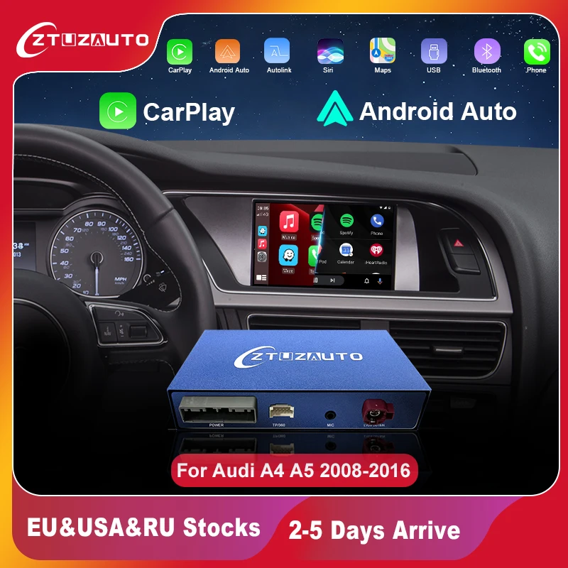 Автомобильный беспроводной интерфейс CarPlay Android для Audi A4 A5 2008-2016, с зеркальным соединением AirPlay, поддержка функций заднего вида
Автомобильный беспроводной интерфейс CarPlay Android для Audi A4 A5 2008-2016, с зеркальным соединением AirPlay, поддержка функций заднего вида