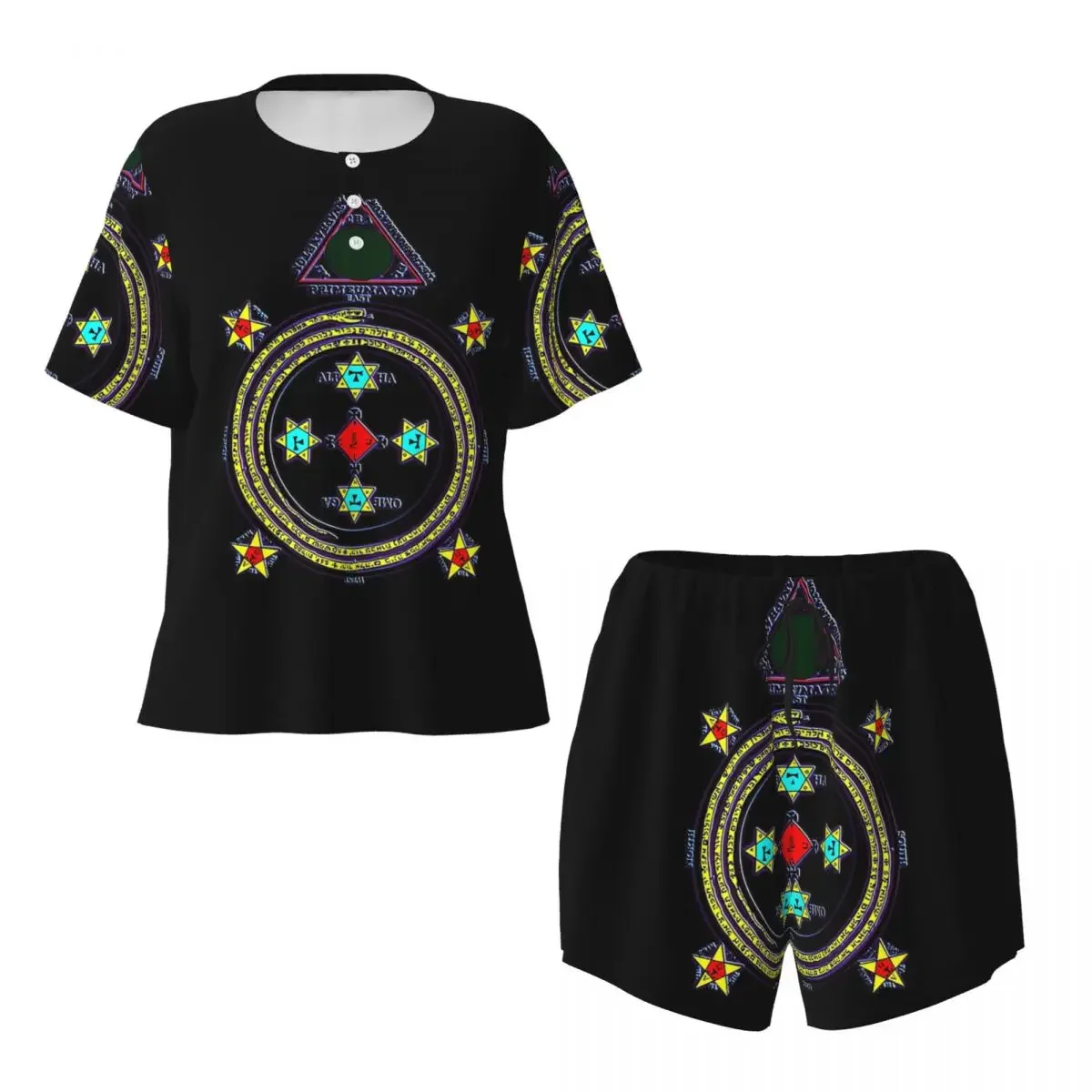 Solomon Circle Goetia Round Neck Short Sleeves Nightdress for Sleeping Sleepshirts Women Loose Pajama Set Short Pants
Solomon Circle Goetia Round Neck Short Sleeves Nightdress for Sleeping Sleepshirts Women Loose Pajama Set Short Pants