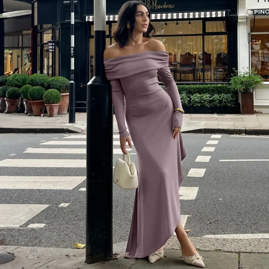 【New style】Fashion women's clothing autumn and winter new fashionable temperament one-shoulder long-sleeved figure-fitting soli
【New style】Fashion women's clothing autumn and winter new fashionable temperament one-shoulder long-sleeved figure-fitting soli