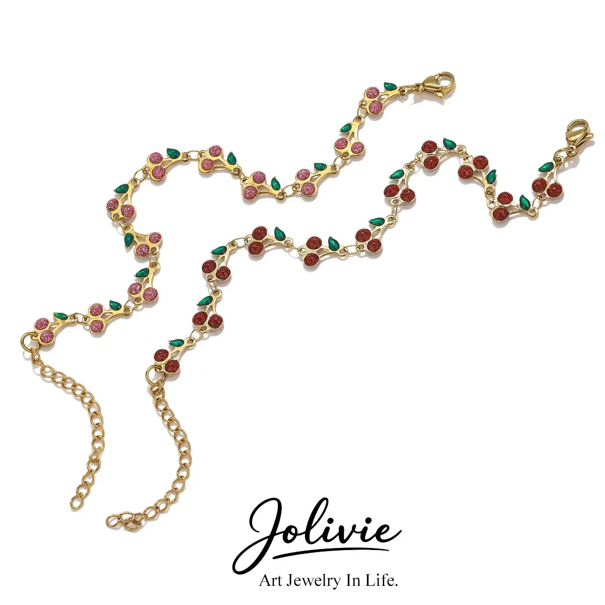 Jolivie Stainless Steel Cherry Shape Cuff Bracelet For Women Retro Bohemian Bangle Hot Style Exquisite Fashion Jewelry Gift
Jolivie Stainless Steel Cherry Shape Cuff Bracelet For Women Retro Bohemian Bangle Hot Style Exquisite Fashion Jewelry Gift