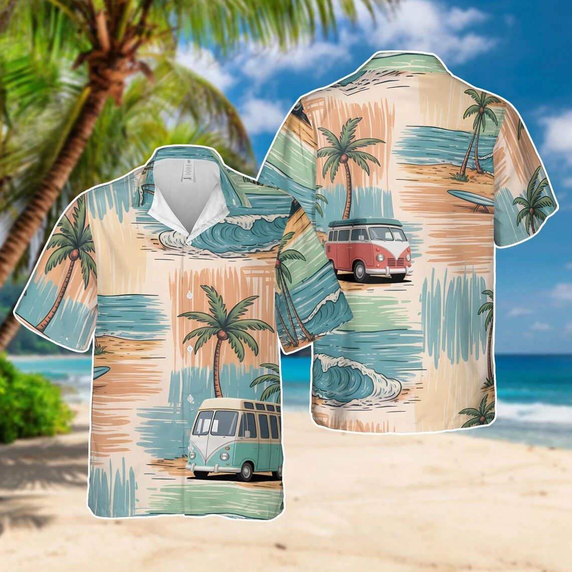 Men Retro Camper Van Hawaiian Shirt Summer Casual Button Down Beach Shirt Tropical Palm Tree Aloha Shirt For Holiday Vacation
Men Retro Camper Van Hawaiian Shirt Summer Casual Button Down Beach Shirt Tropical Palm Tree Aloha Shirt For Holiday Vacation