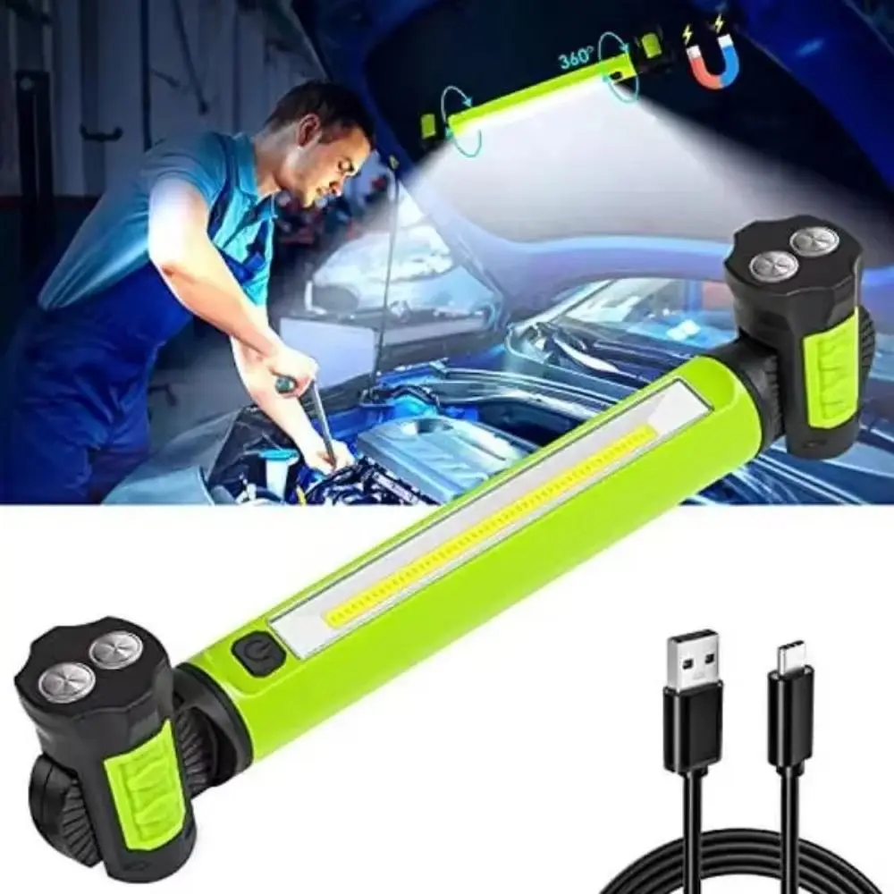 Super Bright LED Work Light Rotating Magnetic Base Rechargeable Magnetic Work Inspection Lamp Waterproof Portable