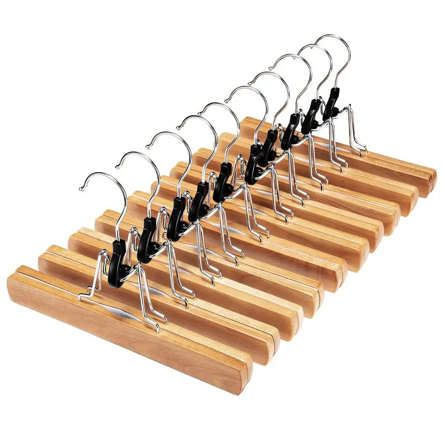 Wooden Pants Hangers 20 Pack, Non Slip Wood Skirt Hangers, Smooth Finish Wood Jeans Hanger, Clamp Hanger for Skirts, Slacks, wit
Wooden Pants Hangers 20 Pack, Non Slip Wood Skirt Hangers, Smooth Finish Wood Jeans Hanger, Clamp Hanger for Skirts, Slacks, wit