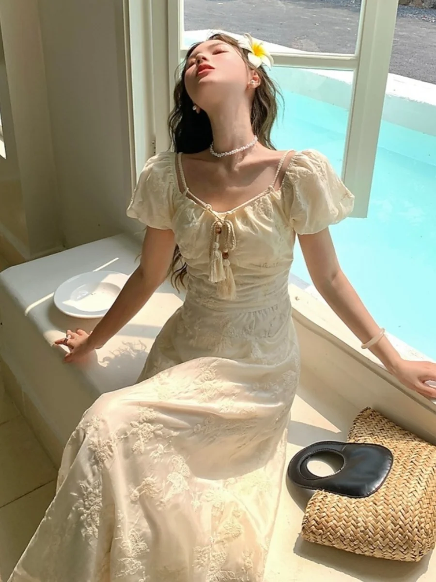 plus Size Lace Short Sleeve Dress Women's A-Line Long Skirt Slimming Belly Covering High Waist Commute Style Summer Dress
plus Size Lace Short Sleeve Dress Women's A-Line Long Skirt Slimming Belly Covering High Waist Commute Style Summer Dress