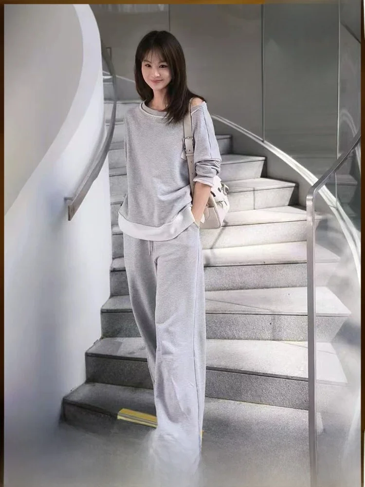 Rebellious Girl Hoodie Set Combed Cotton Yarn Shoulder Slanting Sweatshirt Pants Long Sleeve Long Pants Spring Fashion Set
Rebellious Girl Hoodie Set Combed Cotton Yarn Shoulder Slanting Sweatshirt Pants Long Sleeve Long Pants Spring Fashion Set