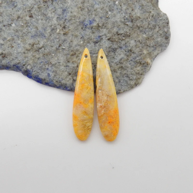 Handmade Natural Stone Water Drop Earring Beads 39x9x4mm Bumble Bee Design 4.3g for Women DIY Jewelry Party Gift Supply
Handmade Natural Stone Water Drop Earring Beads 39x9x4mm Bumble Bee Design 4.3g for Women DIY Jewelry Party Gift Supply