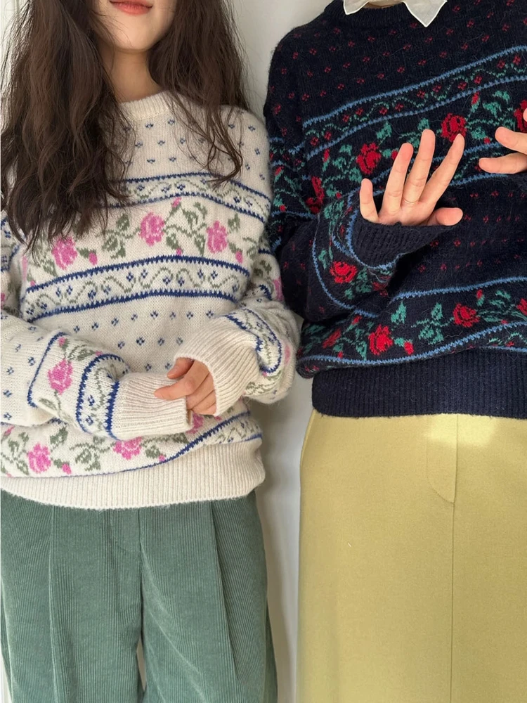 Корейский вязаный свитер-пуловер с цветочным узором, свободный крой, для женщин, осень-зима, винтажный, с эффектом рваного трикотажа, модный
Корейский вязаный свитер-пуловер с цветочным узором, свободный крой, для женщин, осень-зима, винтажный, с эффектом рваного трикотажа, модный