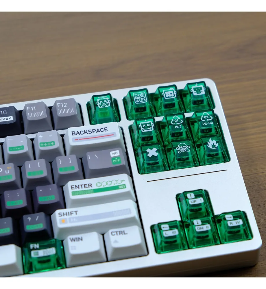 Chemical 003 mechanical keyboard keycap customization PBT hot sublimation + PC green transparent supplement original height
Chemical 003 mechanical keyboard keycap customization PBT hot sublimation + PC green transparent supplement original height