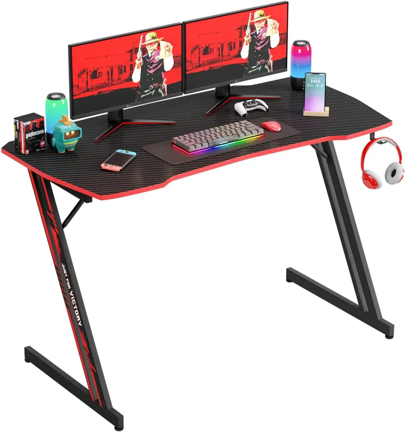 47 Inch Modern Z-Shaped Computer Desk for Home Office with Headphone Hook Table
47 Inch Modern Z-Shaped Computer Desk for Home Office with Headphone Hook Table