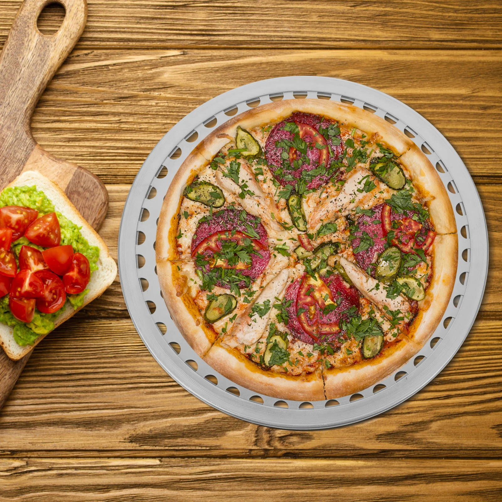 Perforated Pizza 8 Inch Baking Pan With Holes Round Baking Tray Sieve Holes Stainless Steel Oven Tool Kitchen Accessories
Perforated Pizza 8 Inch Baking Pan With Holes Round Baking Tray Sieve Holes Stainless Steel Oven Tool Kitchen Accessories