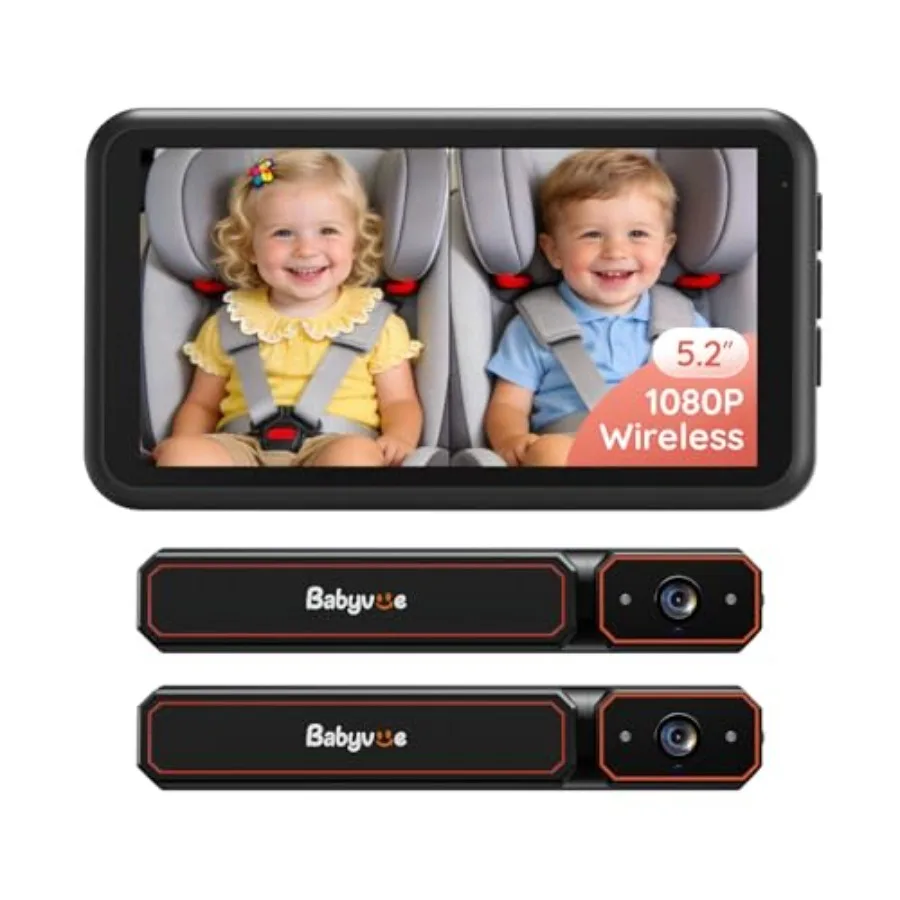 Baby monitor for car use, ABS plastic, black, dual-camera HD1080P split-screen with auto IR night vision and fast setup
Baby monitor for car use, ABS plastic, black, dual-camera HD1080P split-screen with auto IR night vision and fast setup