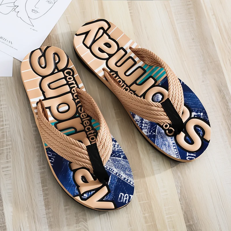 Trendy and versatile flip flops fashionable outerwear anti slip and anti odor beach slippers men's personalized clip on sandals
Trendy and versatile flip flops fashionable outerwear anti slip and anti odor beach slippers men's personalized clip on sandals