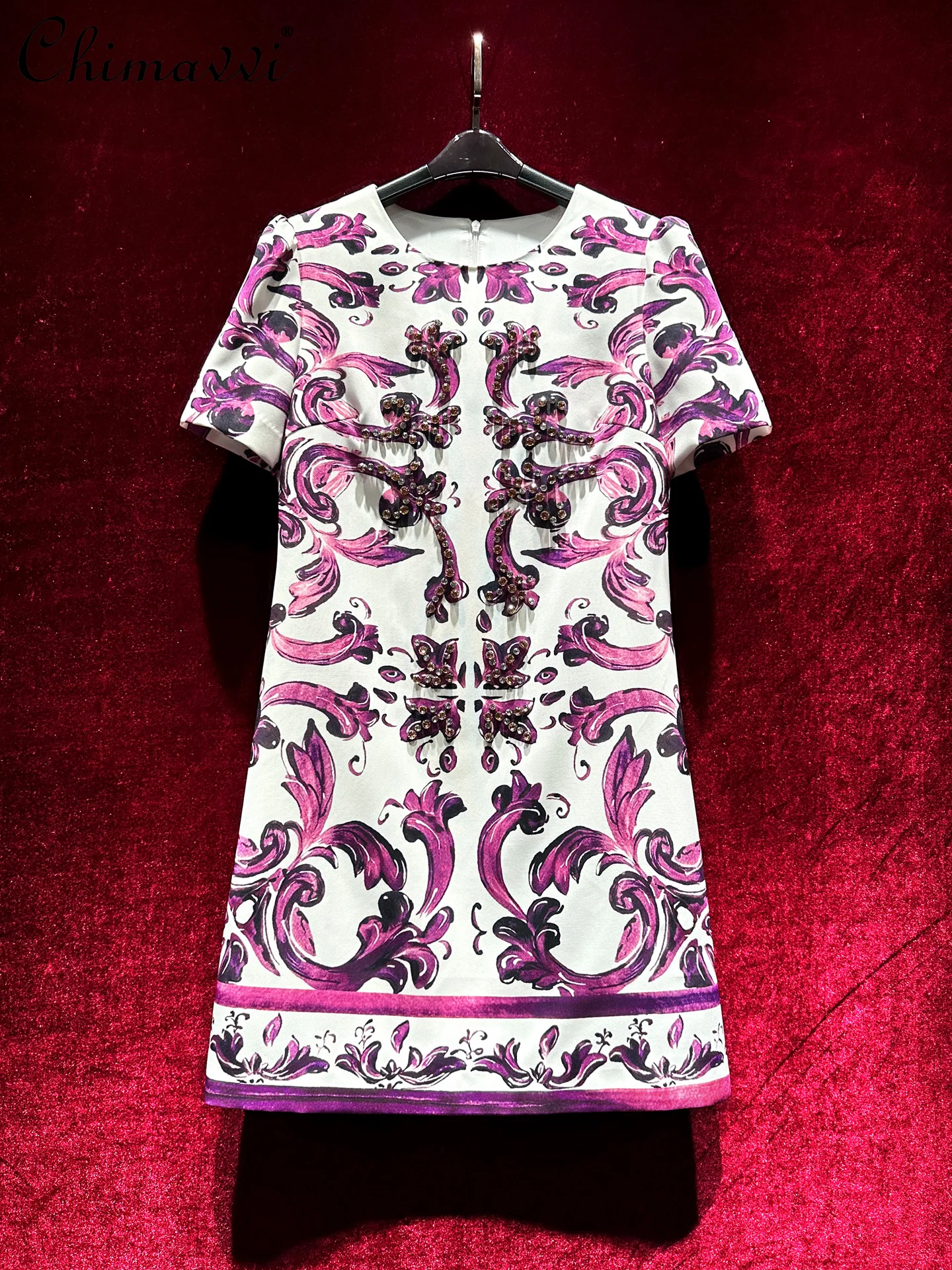 Light Luxury Short Sleeve Loose Waist Heavy Diamond Dress for Women High-end 2025 New Elegant Vintage Short Dress Fashion
Light Luxury Short Sleeve Loose Waist Heavy Diamond Dress for Women High-end 2025 New Elegant Vintage Short Dress Fashion