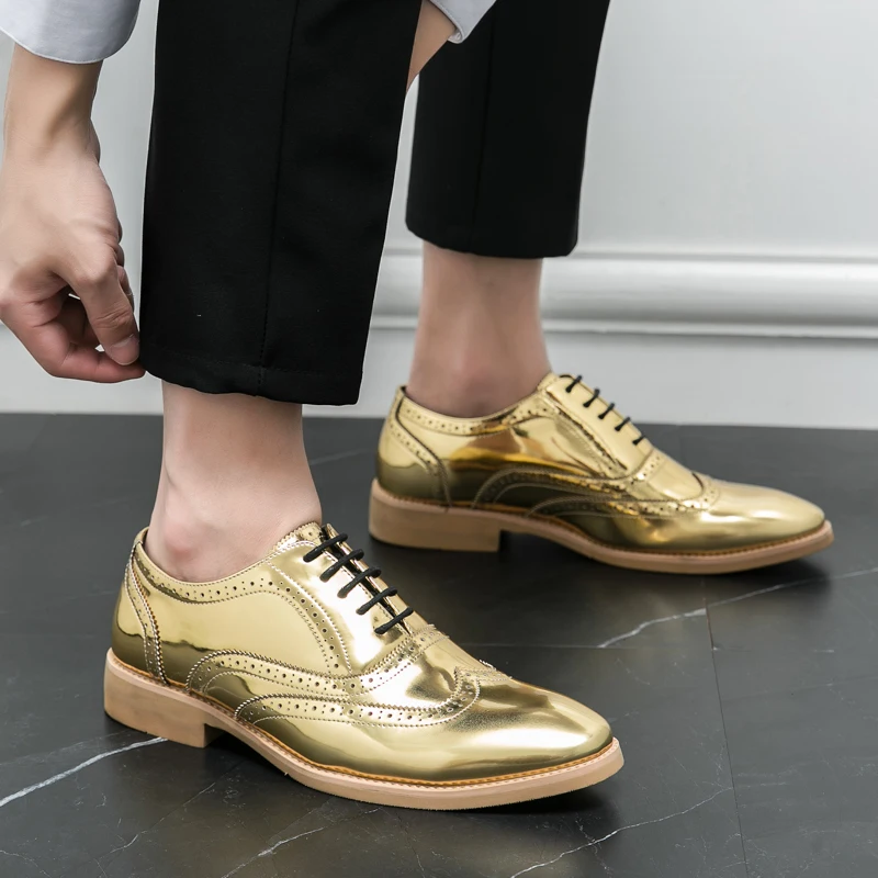 Hot Selling Men's Banquet Dress Shoes Europe America Luxurious Gold Office Business Dress Shoes Men's Leather Casual Shoes
Hot Selling Men's Banquet Dress Shoes Europe America Luxurious Gold Office Business Dress Shoes Men's Leather Casual Shoes