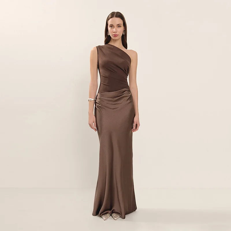 Summer Sexy One Shoulder Satin Long Dress for Women Sleeveless Backless High Split Party Evening Dresses Elegant Cocktail Dress
Summer Sexy One Shoulder Satin Long Dress for Women Sleeveless Backless High Split Party Evening Dresses Elegant Cocktail Dress