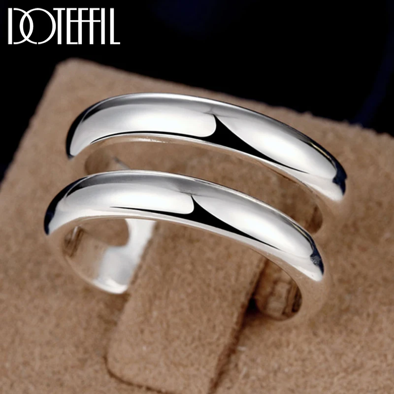 DOTEFFIL 925 Sterling Silver Double Smooth Line Couple Ring For Woman Man Wedding Engagement Party Jewelry
DOTEFFIL 925 Sterling Silver Double Smooth Line Couple Ring For Woman Man Wedding Engagement Party Jewelry