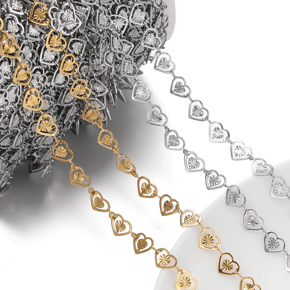 1meter Stainless Steel Double Peach Heart Chains for Jewelry Making DIY Women Men Necklace Bracelet Bulk Chain Accessories
1meter Stainless Steel Double Peach Heart Chains for Jewelry Making DIY Women Men Necklace Bracelet Bulk Chain Accessories