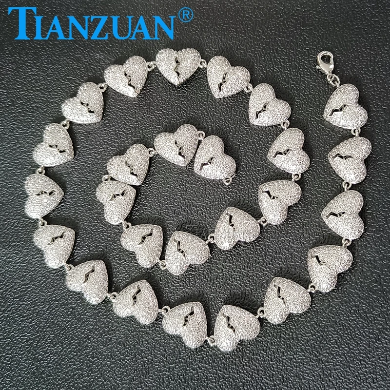 Trendy 14mm Men Hip Hop Heart Broke Iced Out Bling Cuban Link Chain 925 silver Moissanite Cuban Necklace Hiphop Fashion Jewelry
Trendy 14mm Men Hip Hop Heart Broke Iced Out Bling Cuban Link Chain 925 silver Moissanite Cuban Necklace Hiphop Fashion Jewelry