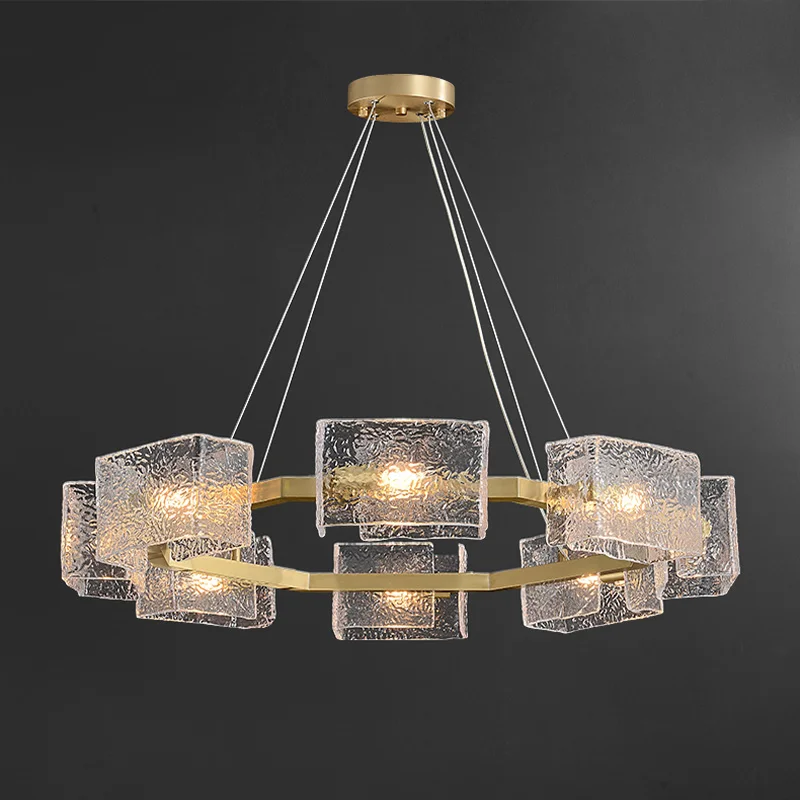 Modern LED water ripple glass pendant lamp, golden luster, suitable for living room and dining room ceiling lighting
Modern LED water ripple glass pendant lamp, golden luster, suitable for living room and dining room ceiling lighting